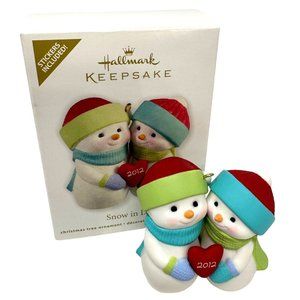 Hallmark Keepsake Ornament Snow in Love Personalize Stickers Snowmen 2012